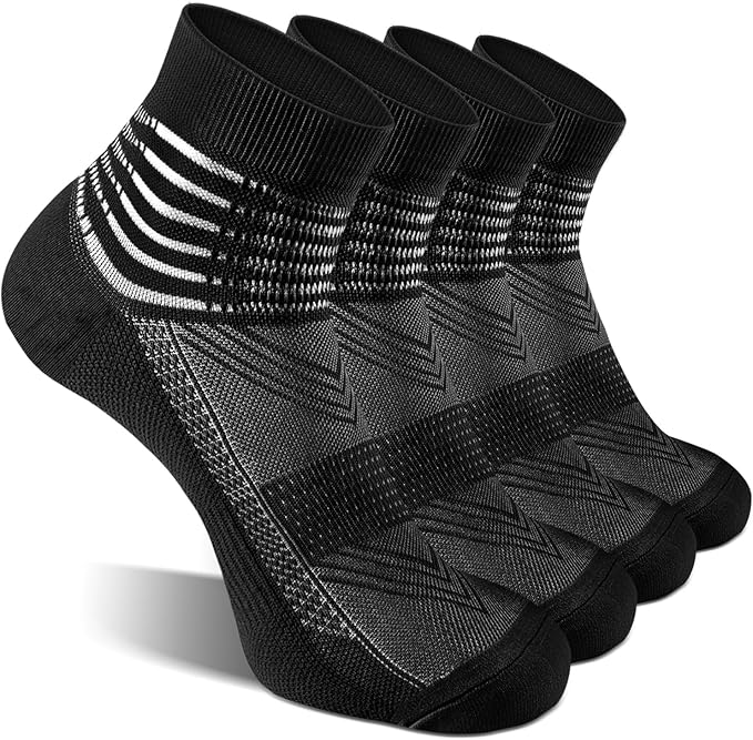 IRAMY Compression Ankle Support Socks Coolmax Wicking Cushioned Athletic Plantar Fasciitis Relief Men Women 2/3/6 Pairs