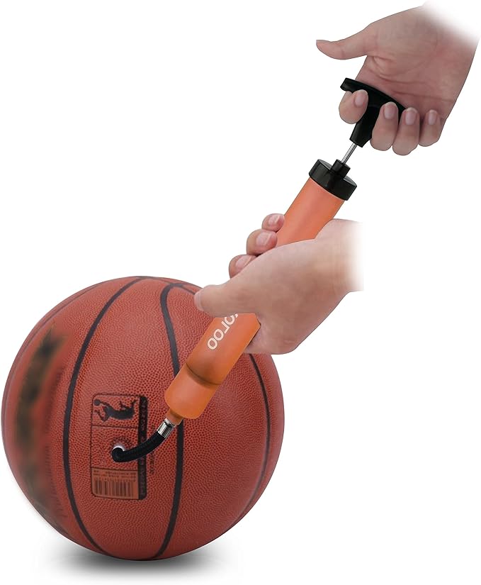 SKOLOO 10" Portable Hand Air Ball Pump Inflator Kit with Needle, Nozzle, Extension Hose for Soccer Basketball Football Volleyball Water Polo Rugby Exercise Sports Ball Balloon Swim Inflatables