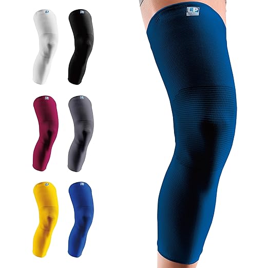 LP SUPPORT 667 Compression Sleeve Leg Full Length for Sports, Cycling, Running, Basketball, for Men Women (Dark Blue, S, 1pcs)
