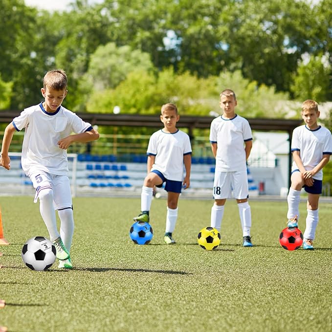 Deekin 12 Pcs Soccer Balls Bulk with Pump Deflated Sizes 3, 4, 5, Official Size Sport Soccer Ball Training Ball for Kids Youth Adult Game Match School Training Accessories Party Gift
