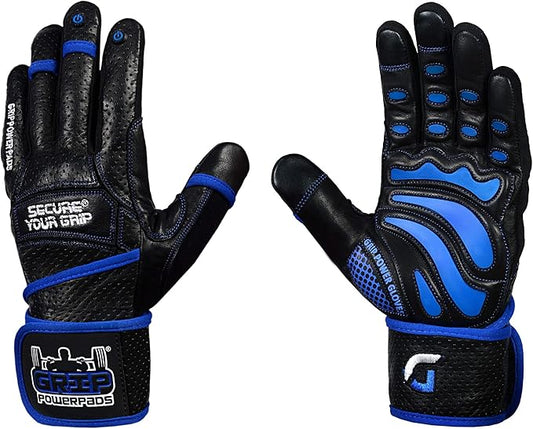 Elite Leather Gym Gloves with Built in 2" Wide Wrist Wraps Grip & Design for Weightlifting Power Lifting Bodybuilding & Strength Training Workout Exercises, Size : Medium