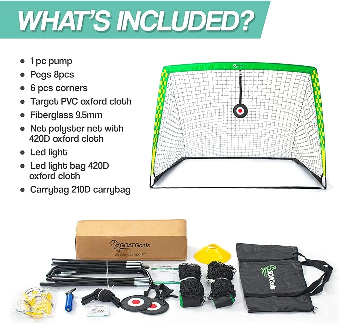 Premium Backyard Soccer Goal Set – Includes Portable Pop-Up Goals, Heavy-Duty Nets, Training Balls, and Full Equipment for Kids and Toddlers – Ideal for Outdoor Play & Skill Development