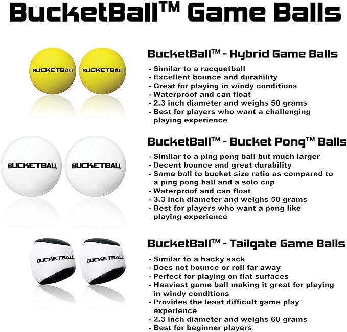 BucketBall | Team Color Edition | Combo Pack (Light Blue/Pink): Original Yard Pong Game: Best Camping, Beach, Lawn, Outdoor, Family, Adult, Tailgate, Jumbo, Giant Game
