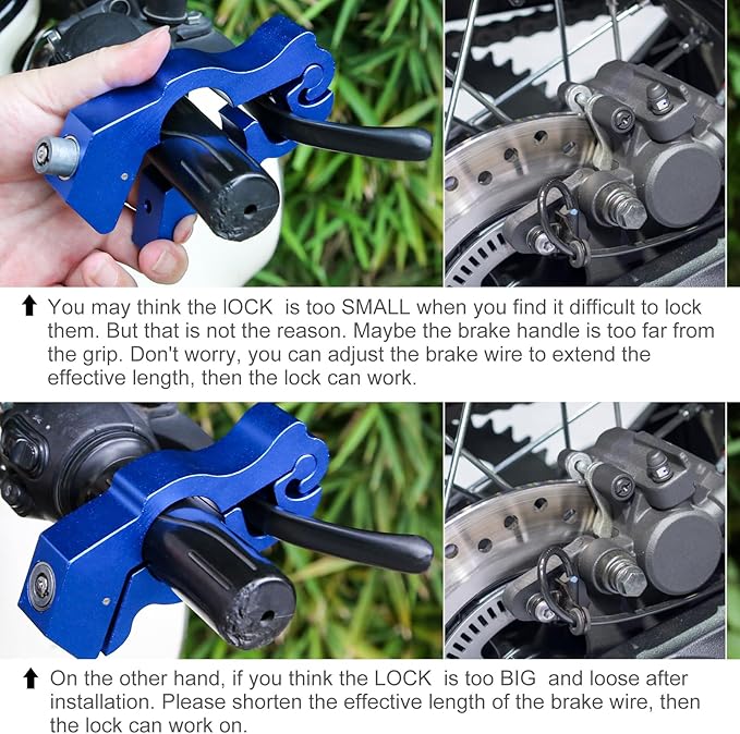 Windance Motorcycle Handlebar Lock Anti Theft Heavy Duty Brake Lever Parking Security Lock for Mopeds Motorbike Bike ATV (Black)