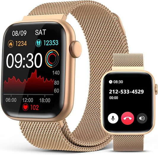 EarlySincere Smart Watches for Women Blood Pressure, 1.9" HD Full Touch Screen, Fitness Tracker with Heart Rate Blood Oxygen Sleep Monitor, IP67 Waterproof Smartwatch for Android iOS