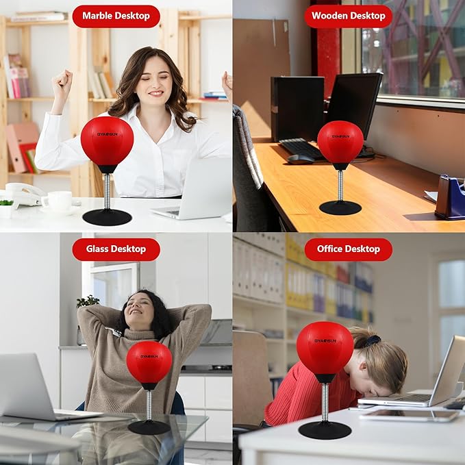 Desktop Punching Bag,Portable Strong Suction Cup Boxing Bag Speed Balls,for Home or Office Boxing Stress Relief Training,Fun Gift for Family or Boss or Coworker