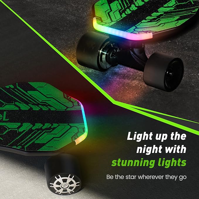 isinwheel V4/V6/V6pro/V8/V10 Electric Skateboard with Remote, 250W/450W/500W/1200W/3000W Brushless Motor, 9Mph/12Mph/30 Mph /32Mph Top Speed, Electric Longboard for Adults ＆Teens