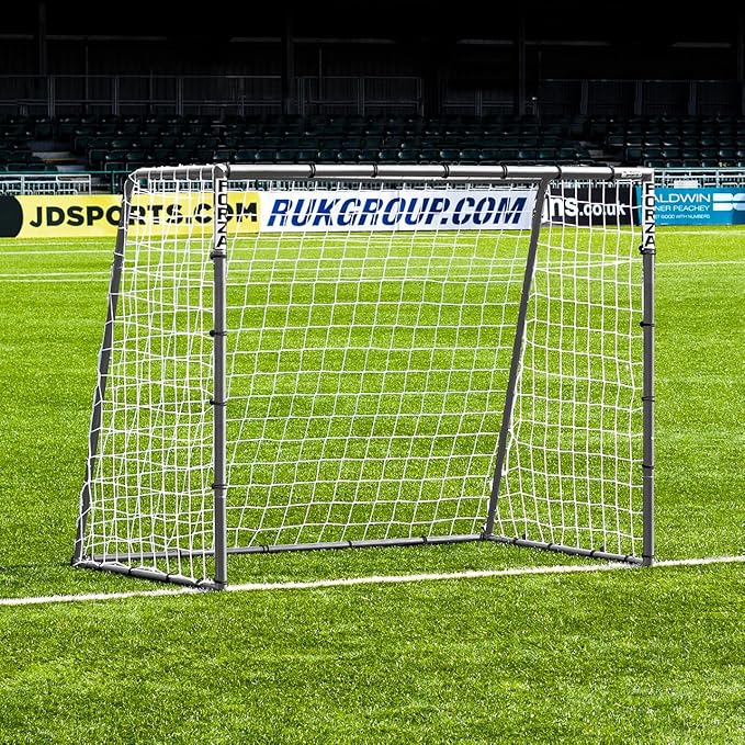 FORZA Steel42 Soccer Goals | Ultra Tough Steel Goal [6 Sizes] | Regulation Size, Weather-Resistant, Portable with Ground Stakes & Optional Rebound Kit