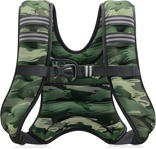 ZELUS Weighted Vest, 6lb/8lb/12lb/16lb/20lb/25lb/30lb Weight Vest with Reflective Stripe for Workout, Strength Training, Running, Fitness, Muscle Building, Weight Loss, Weightlifting