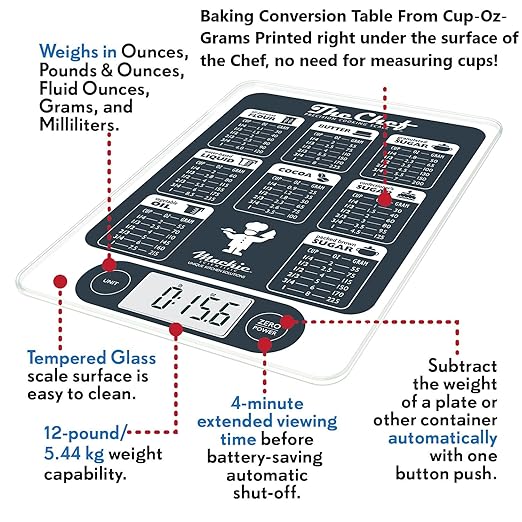 Food Baking Kitchen Scale by NutraTrack™ Digital Grams and Ounces for Baking, Cooking, Keto and Meal Prep, & Weight Loss LCD Display, Food Grade Glass Top, Accuracy Meets Durability!