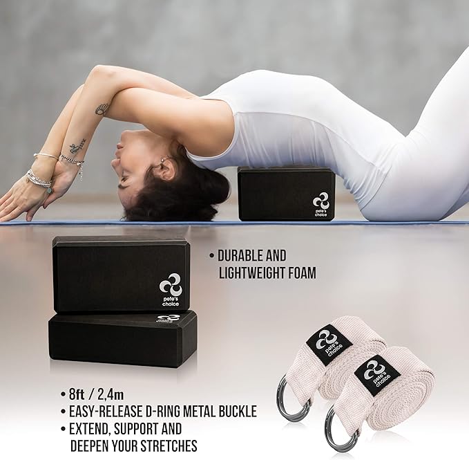 2-PACK or 5-PACK Yoga Exercise Adjustable Straps 8Ft | BONUS eBook | with Durable D-Ring For Pilates & Gym Workouts | Hold Poses, Stretch, Improve Flexibility & Maintain Balance