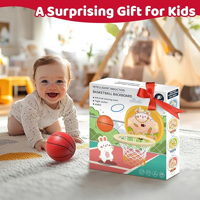 Toddler Baby Mini Basketball Hoop Indoor for Toddlers Kids Boys Room,Baby & Boy Toys 3 4 5 6 Years Old Birthday for 3 4 5 6 Year Old Boys (Large-Score)