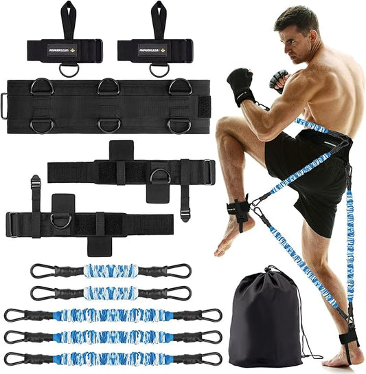 MANUEKLEAR Shadow Boxing Resistance Bands for MMA and Martial Arts, Three Resistance Levels of Full Body Resistance Bands for Boxing Fitness to Enhance Speed and Power