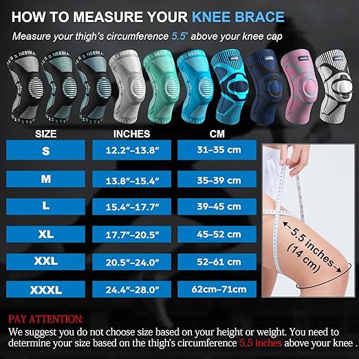 NEENCA Knee Brace for Knee Pain Relief, Medical Knee Support with Patella Pad & Side Stabilizers, Compression Knee Sleeve for Meniscus Tear, ACL, Arthritis, Joint Pain, Runner, Sport