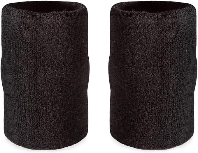 Suddora 6" Doublewide Wrist Bands/Armbands (Pair) - Thick Sweatbands for Basketball, Tennis, Baseball, Gym