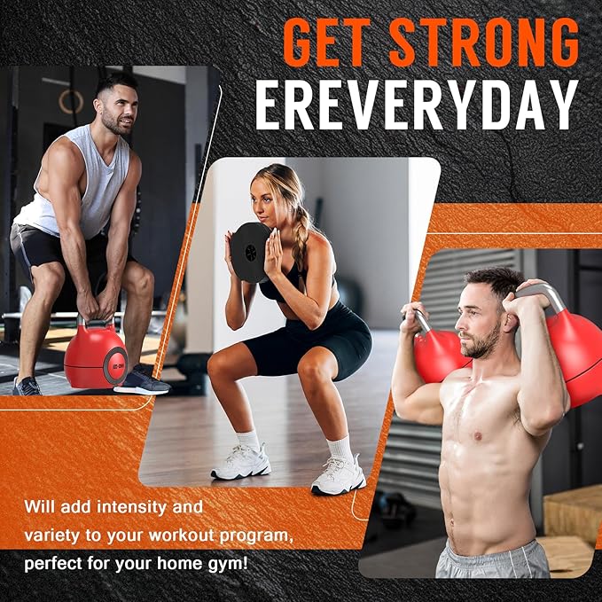 Adjustable Kettlebell Weight Set-Quickly Adjusts 7 Weights,Ergonomic kettlebell sets for Home Gym
