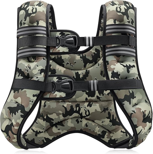 ZELUS Weighted Vest, 6lb/8lb/12lb/16lb/20lb/25lb/30lb Weight Vest with Reflective Stripe for Workout, Strength Training, Running, Fitness, Muscle Building, Weight Loss, Weightlifting
