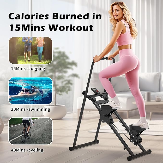 Leikefitness Stair Stepper for Home-Upgrade Vertical Climber,Folding Cardio Exercise Machine,Stair Climber for Full Body Workout with Adjustable Handlebar for Women & Men