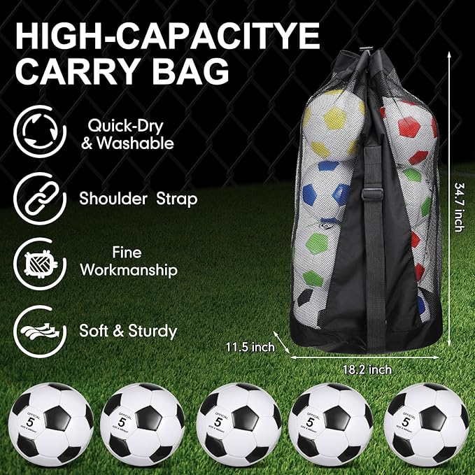 Libima 13 Pcs Soccer Ball Bulk 10 Pcs Official Soccer Ball with 2 Pump and Carry Bag Indoor Outdoor Training Game Sport Gift for Youth Adult Back to School