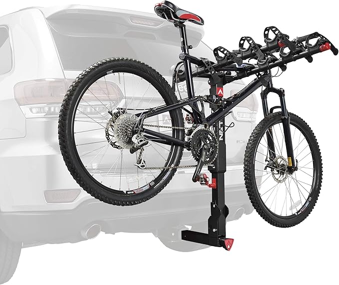 Allen Sports Premier Locking Quick Release 5-Bike Carrier for 2 in. Hitch, Model QR555 & Tension Bar Bicycle Cross-Bar Adaptor, Black, One Size