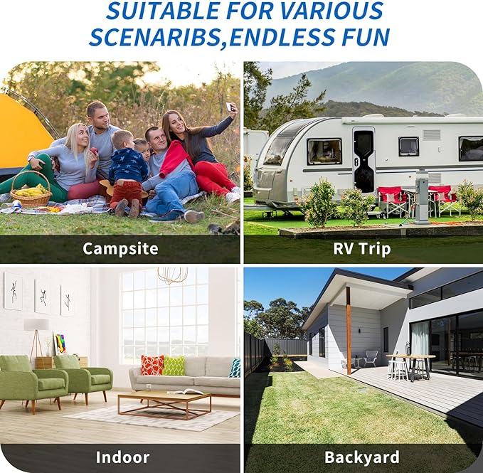 Portable Cornhole Set PVC Framed Corn Holes Outdoor Game Set with 2 Cornhole Boards, 8 Cornhole Bean Bags and Carrying Case, Camping Games Indoor Outdoor for Kids and Adults, Travel Camping Accessory