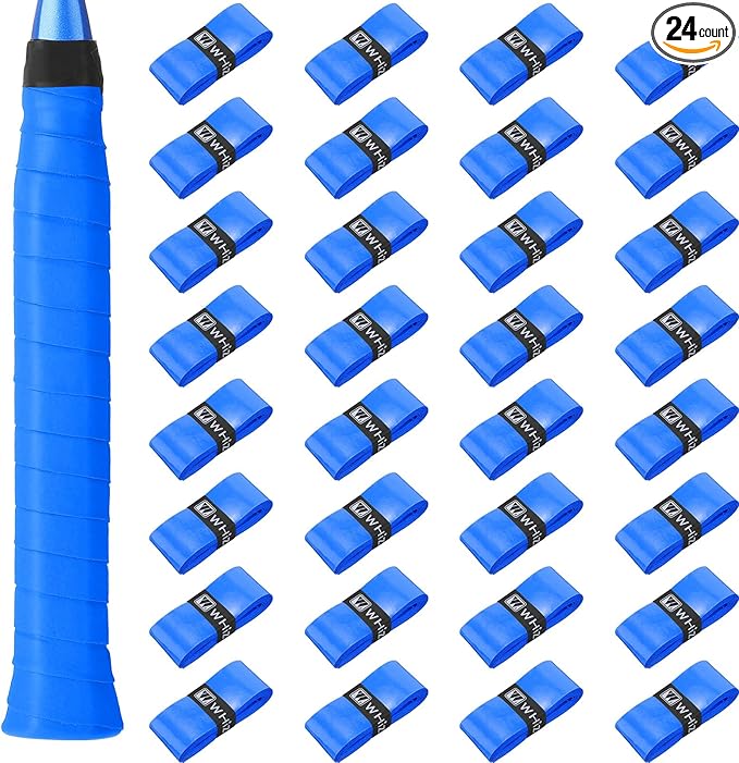 Jerify 24 Pieces Tennis Racket Grip Tape, Precut Badminton Racket Overgrips Tape with Velvety Comfort for Anti Slip and Absorbent Grip