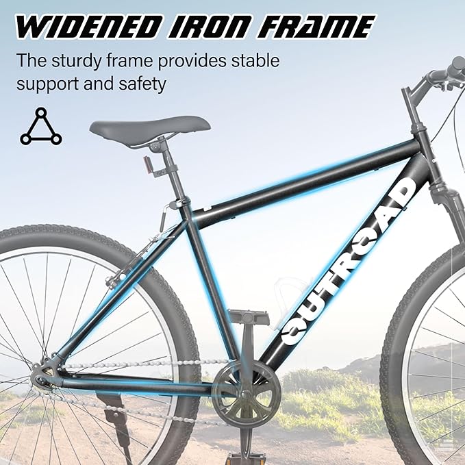 Beterland 26 Inch Mountain Bike, 1/7/21 Speed Comfort Bike wth Dual V Rakes, Bikes for Adults with Front Suspension and High Carbon Steel Frame, Bicycle with Adjustable Ergonomic Seat