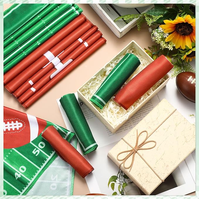 Sports Cooling Towels Baseball Basketball Softball Breathable Soccer Football Volleyball Microfiber Ice Towel Fast Drying for Party Favors Team Gift (24 Pcs,Football,30 x 9 Inch)