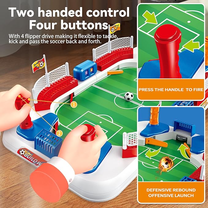 Mini Foosball Table, Soccer Board Game for Kids, 3 4 5 6 7 8-12 Year Old Boys Girls Birthday Gifts, Football Games Pinball Machine, Indoor Outdoor Family Party Sports Toys