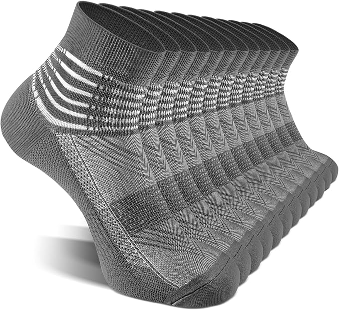 IRAMY Compression Ankle Support Socks Coolmax Wicking Cushioned Athletic Plantar Fasciitis Relief Men Women 2/3/6 Pairs