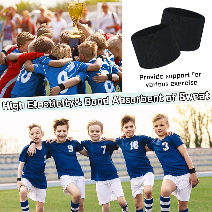 Lounsweer 72 Pcs Bulk Sports Wristbands - Sweatbands for Kids, Gifts, Party Favors, Athletics, and Fans