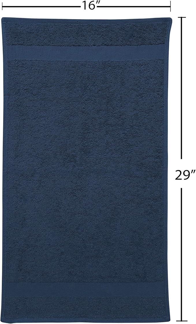 Fromm ColorSafe 100% Cotton Bleach Proof Salon Hair Towels, for Hairstylists, Barbers, Spa, Gym, Absorbent and Stain-Resistant Navy Blue Towels for Drying Long, Curly, Wavy Hair, 16" x 29",6 Pack