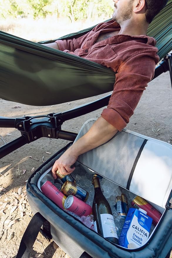 AO Coolers Stow 'n Go Canvas Soft-Sided Cooler, Low Profile and Leak Proof, Insulated for 24-Hour Cold, Ocean Blue, 38-Can
