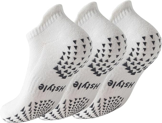Hstyle 6 Pairs of Yoga Socks with Grips for Women and Men,Ideal for Ballet,Barefoot Workout,Pilates Grip Socks Non Slip Socks