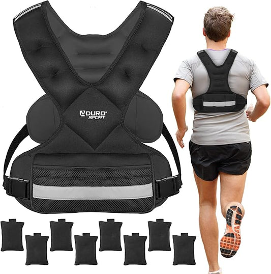 "Aduro Sport Adjustable Weighted Vest Workout Equipment, 4-10lbs/11-20lbs/20-32lbs/26-46lbs Body Weight Vest for Men, Women, Kids"