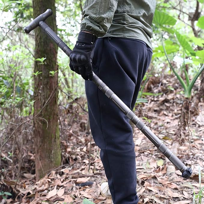 aiGear Premium Walking Hiking Stick CNC Machined Outdoor Trekking Poles with Solid Durable Tools Whistle and Compass