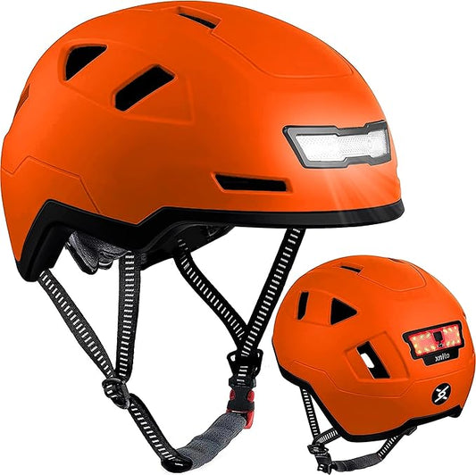 Bike Helmet with LED Lights - Urban Bicycle Helmet for Adults, Men & Women - CPSC & NTA-8776 Dual Certified - Class 3 E-Bikes, Scooters, Onewheel, Commuter, Mountain