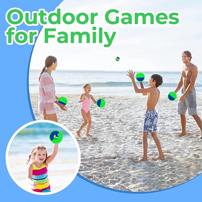 Beach Toys - Kids Toys - Outdoor Games for Kids, Toss and Catch Ball Set with 6 Paddles 3 Balls, Gifts for 3 4 5 6 7 8+ Year Old Boys Girls Christmas Birthday, Back to School Supplies