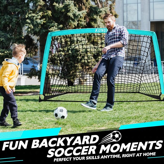 5×3 6x4 9x5 FT Portable Kids Soccer Goal for Backyard, Foldable Soccer Practice Net with Carrying Bag for Toddler Youth Adult Pop Up Soccer Training Equipment Indoor and Outdoor Sports Game