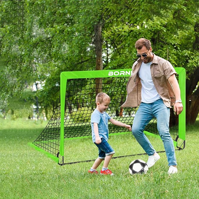 Kids Soccer Goal for Backyard Set - 2 Set of 6X4 / 4X3 ft Toddler Soccer Nets Training Equipment, Soccer Ball, Pop Up Portable Soccer Set for Kids and Youth Games and Training Goals Ages 3-16 Gift
