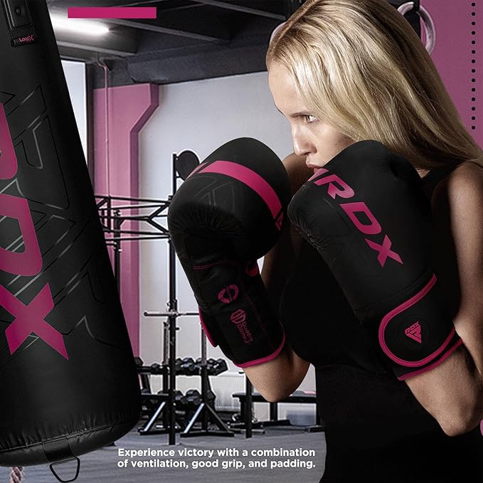 RDX Boxing Gloves, Pro Training Sparring, Maya Hide Leather, Muay Thai MMA Kickboxing, Men Women Adult, Heavy Punching Bag Focus Mitts Pads Workout, Ventilated Palm, Multi Layered, 8 10 12 14 16 18 Oz