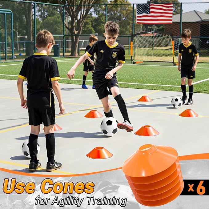Soccer Goal 7'x5', 6.6‘x3.3', 5'x3.6', 4'x3', 3'x2.2' Soccer Net for Kids Backyard