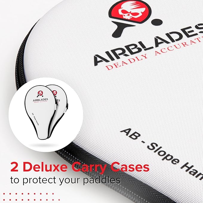 Professional Ping Pong Paddle with Hard Carry Case | Pro Table Tennis Racket | Table Tennis Paddle with Ergonomic Handle | 5 Blades of Wood with Premium Rubber and Sponge by AirBlades