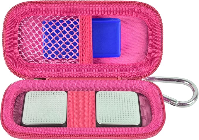 Heart Rate Monitor Case for AliveCor Kardia Mobile Personal ECG/for AliveCor KardiaMobile 6L for Apple Android Smartphone, Mini Portable Heart Rate Device Storage Carrying Holder-Box Only (Rose Red)