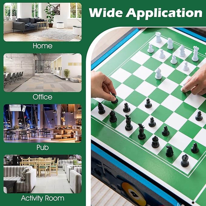 Giantex 12-in-1 Multi Game Table, 48 Inch Combination Game Tables with Foosball, Hockey, Ping Pong, Pool, Chess, Bowling, Checkers, Shuffleboard, Combo Game Table Set for Adults