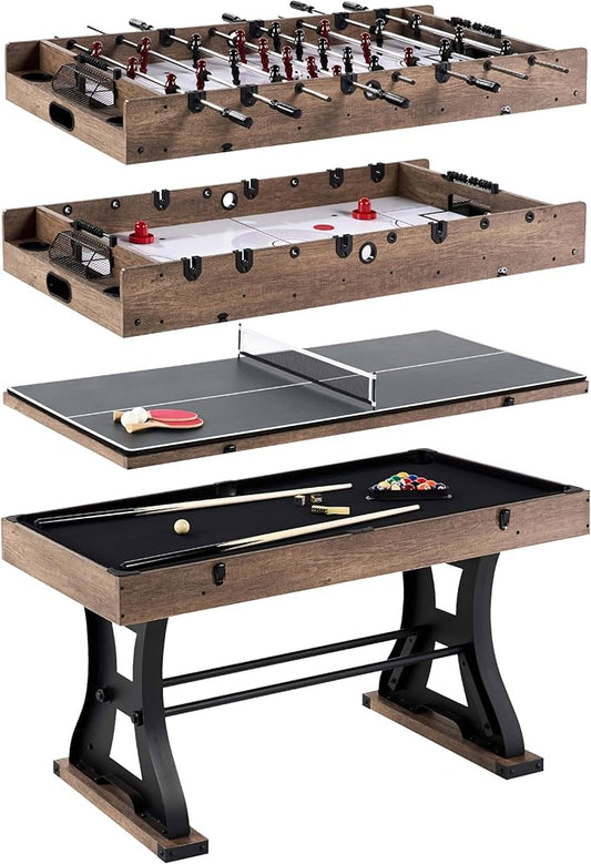 Barrington Combo Game Table – Foosball, Air Hockey, Table Tennis & More – Multi Game Table for Home or Game Room