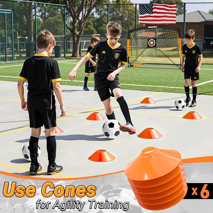 Soccer Goal 7'x5', 6.6‘x3.3', 5'x3.6', 4'x3', 3'x2.2' Soccer Net for Kids Backyard