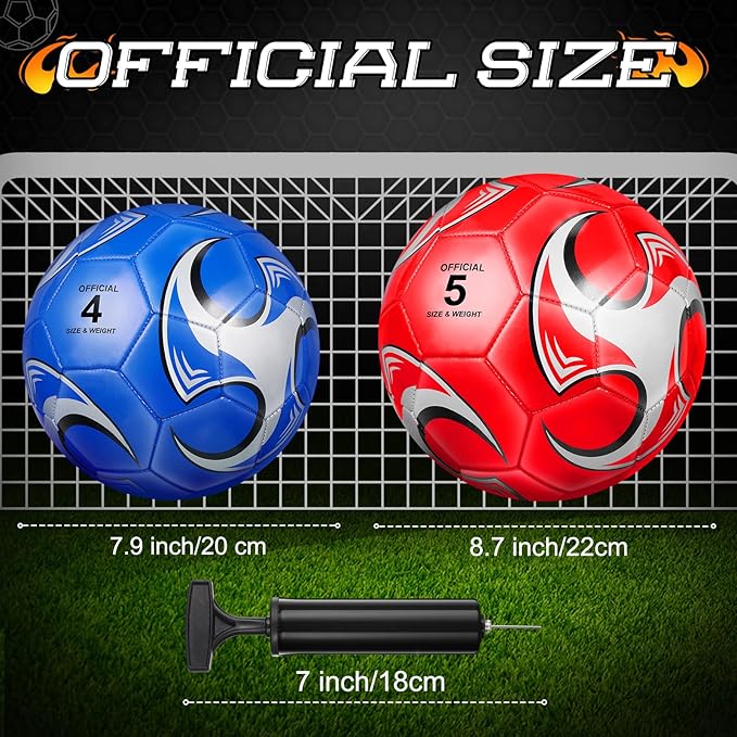 Supervitae 12 Pack Soccer Balls for Teen Adult Bulk Deflated Soccer Balls with Pump Outdoor Indoor Training Practice for School Sports Game Birthday Gift Party Back to School