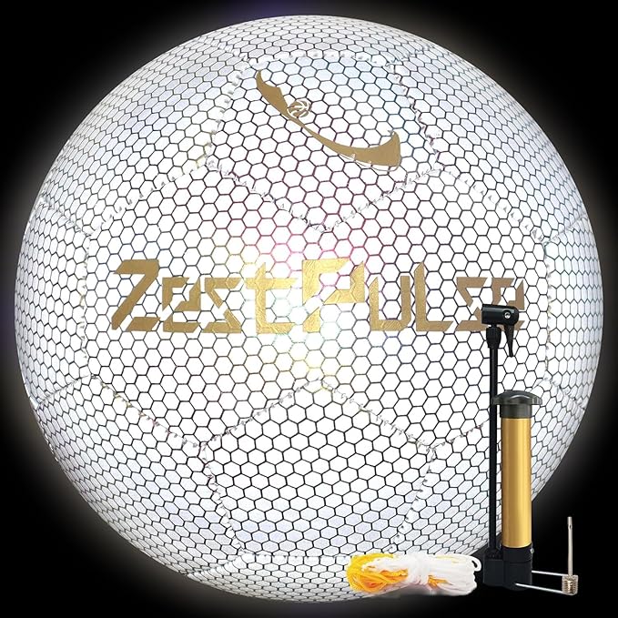 Holographic Reflective Soccer Ball Size 3, 4 & 5 for Kids & Adults, High Visibility for Night Games and Training, Ideal Gift for Boys Girls 8-12