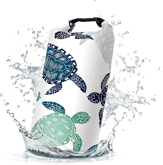 Waterproof Dry Bag,Roll Top Sea Turtle Waterproof Backpack 5L/10L/20L Floating and Lightweight Bags for Kayaking, Boating, Fishing, Swimming and Camping